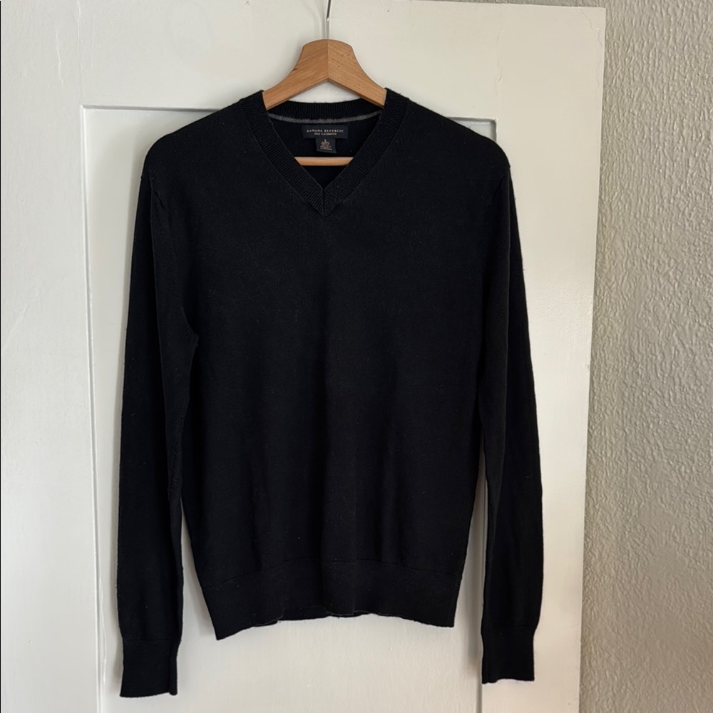 Men's Black Silk Cashmere Sweater